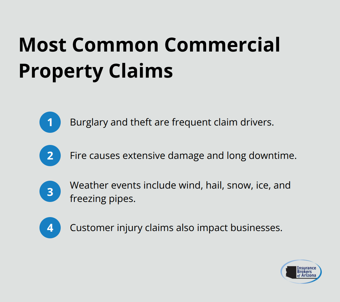 Top commercial property claim categories businesses face