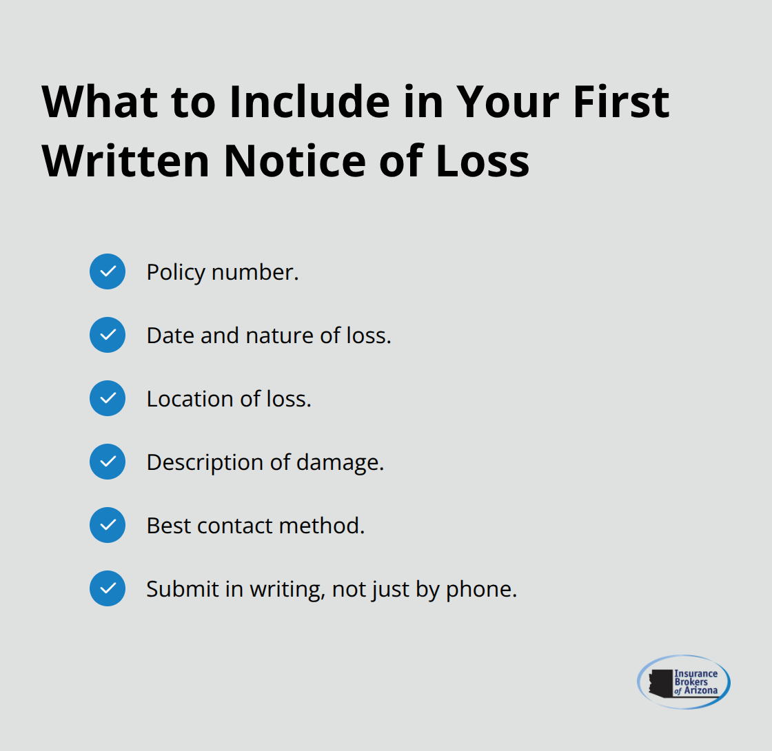 Checklist for writing your initial claim notification - Commercial property insurance claims